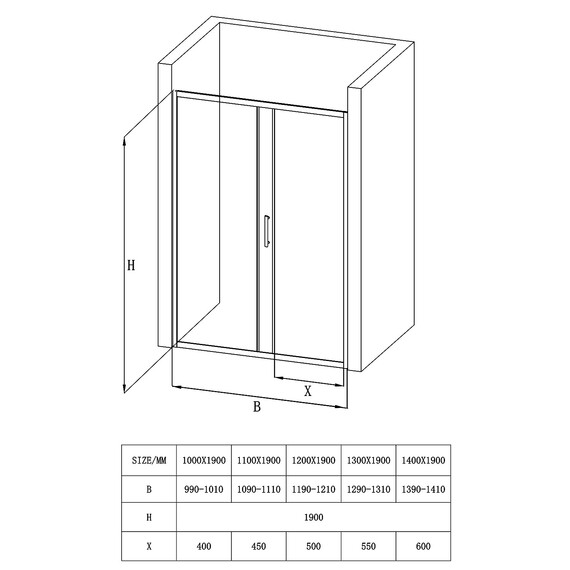 Душевая дверь Loranto 130 см CS-AB03B-130, чёрный матовый/прозрачное - фото 6