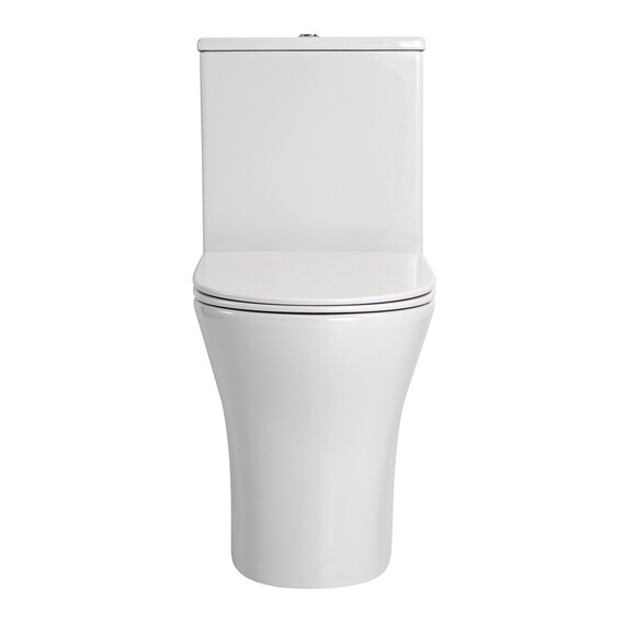 Унитаз-компакт безободковый Azario Reina AZ-2785T с тонким быстросъемным сиденьем микролифт (система смыва Торнадо) - фото 3