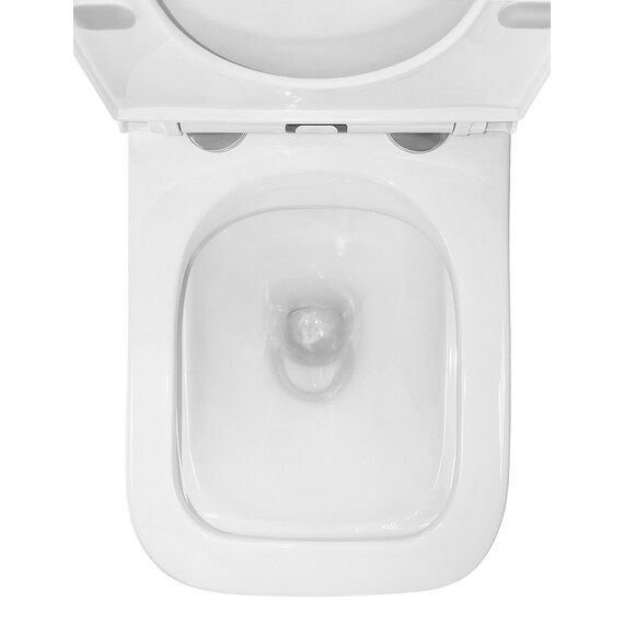 Унитаз-компакт безободковый Azario Quadro AZ-2175-1 с тонкой крышкой микролифт - фото 7