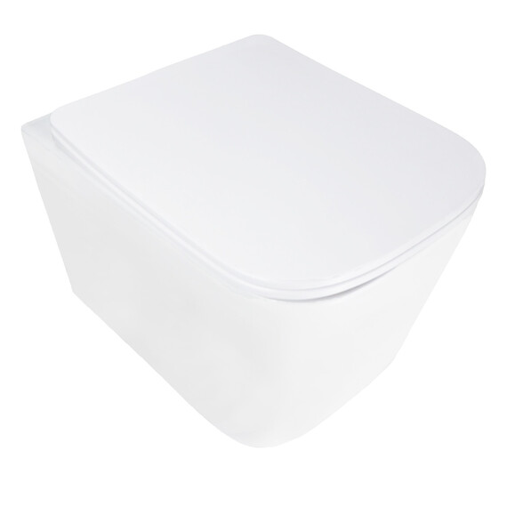 Унитаз подвесной безободковый Azario AIRA AZ-5171T-WHT с тонкой крышкой микролифт (система смыва Торнадо) - фото 3