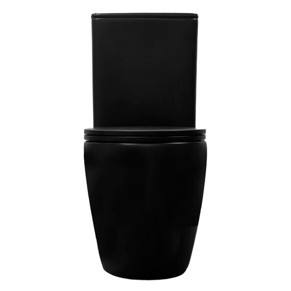 Унитаз-компакт безободковый Azario Cobalt-Black AZ-6089A-MB с быстросъемным сиденьем микролифт (система смыва Торнадо) чёрный матовый - фото 2