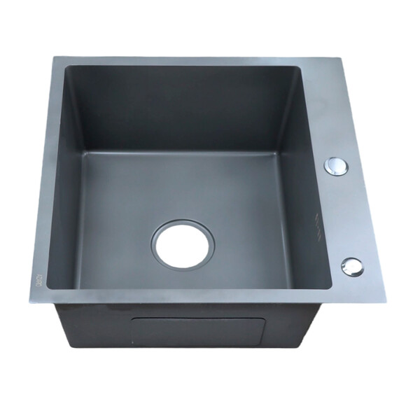 Кухонная мойка Azario Nicole AZG5050H (сифон, дозатор и коландер в комплекте) серый соты - фото 3