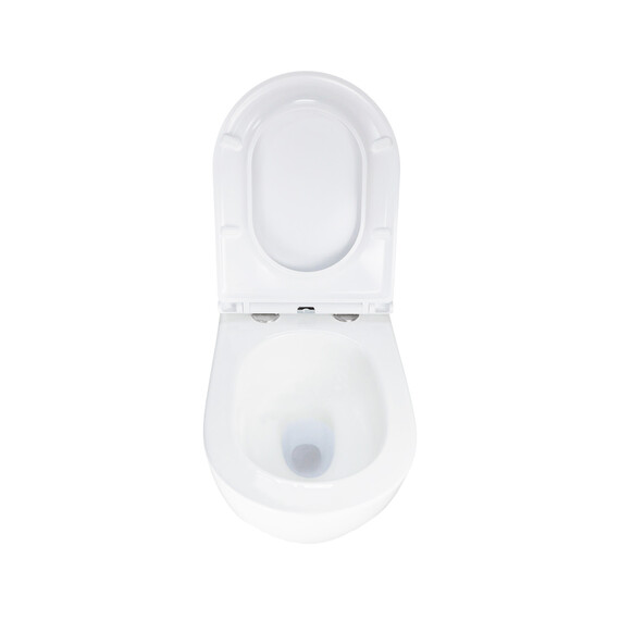 Унитаз подвесной безободковый Azario RUMBA AZ-5175T-WHT с тонкой крышкой микролифт (система смыва Торнадо) - фото 8