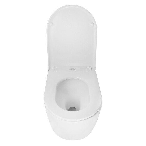 Унитаз подвесной безободковый Azario Nata AZ-5102T-WHT с тонким быстросъемным сиденьем микролифт (Система смыва торнадо) - фото 6