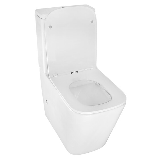 Унитаз-компакт безободковый Azario Quadro AZ-2175-1 с тонкой крышкой микролифт - фото 3