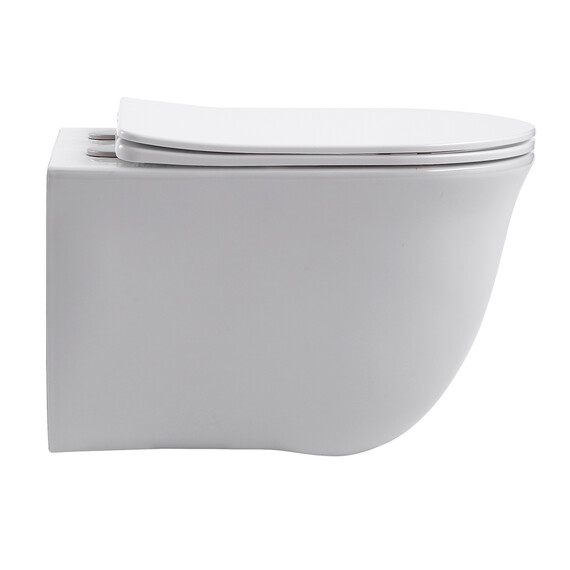 Унитаз подвесной Azario Lista AZ-1177T с тонким быстросъемным сиденьем микролифт (Система смыва Торнадо) - фото 9