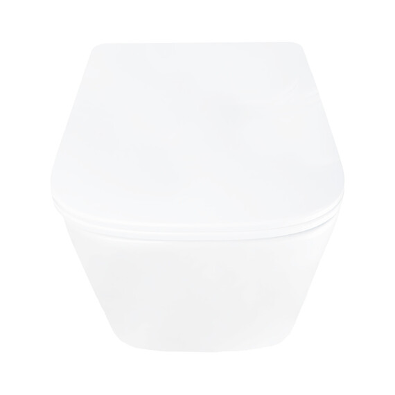 Унитаз подвесной безободковый Azario AIRA AZ-5171T-WHT с тонкой крышкой микролифт (система смыва Торнадо) - фото 4