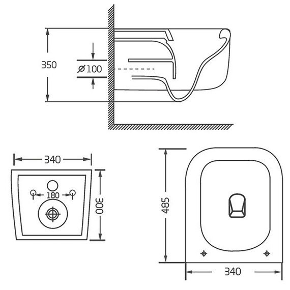 Унитаз подвесной безободковый Azario Bacio AZ-5103T-WHT с тонким быстросъемным сиденьем микролифт (Система смыва торнадо) - фото 11