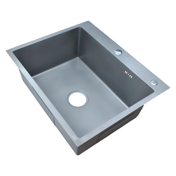 Кухонная мойка Azario Nicole AZG6050H (сифон, дозатор и коландер в комплекте) серая соты - фото 2