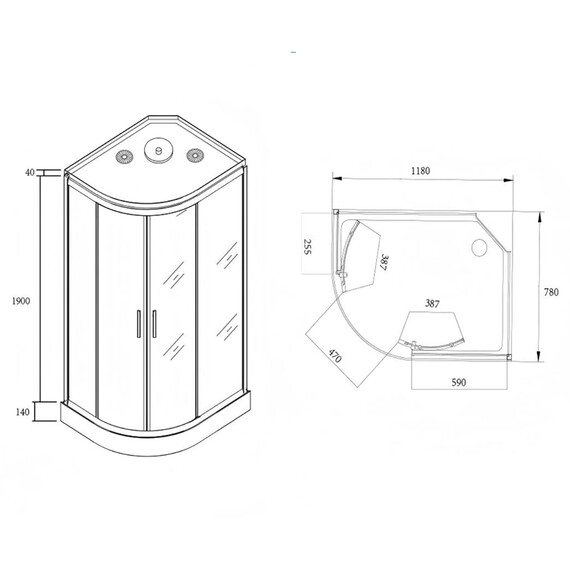 Душевая кабина Loranto 120x80 см CS-877ECTM/W-120, белый/матовое - фото 3
