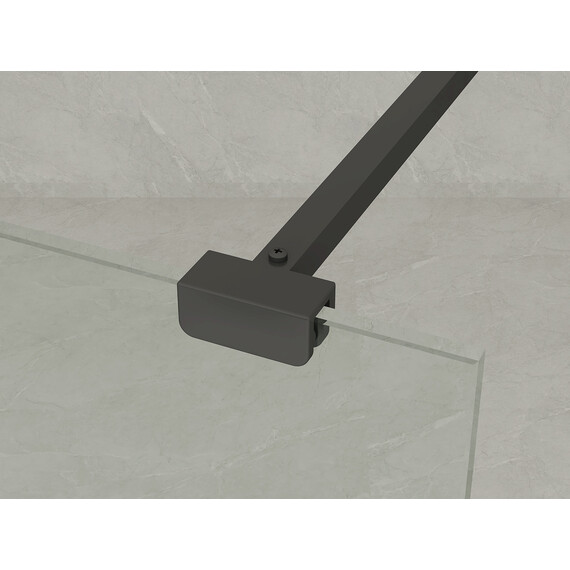 Душевая перегородка Loranto Walk-in 80 см CS-W02B-80 (стекло 8 мм) чёрный матовый/прозрачное "Лофт клетка" - фото 3