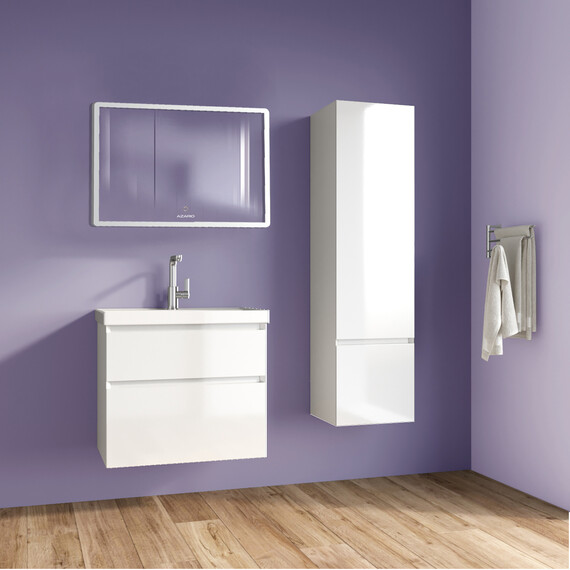 Тумба подвесная с раковиной Azario Velluto 60 см CS00097535, белый матовый - фото 12