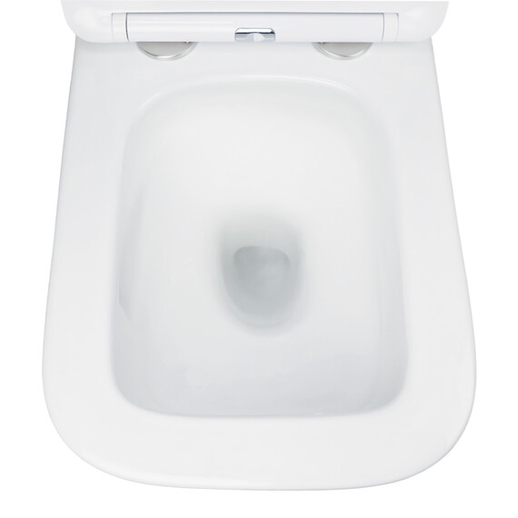 Унитаз подвесной безободковый Azario AIRA AZ-5171T-WHT с тонкой крышкой микролифт (система смыва Торнадо) - фото 7