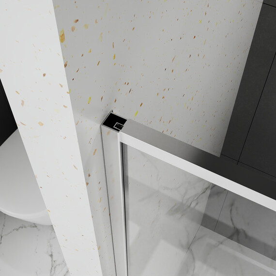 Душевая дверь Azario SHANGHAI 140 см AZ-Y43-140-MB-CL, чёрный матовый/прозрачное - фото 7