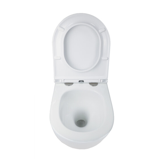 Унитаз подвесной безободковый Azario ADAGIO AZ-5177T-WHT с тонкой крышкой микролифт (система смыва Торнадо) - фото 6