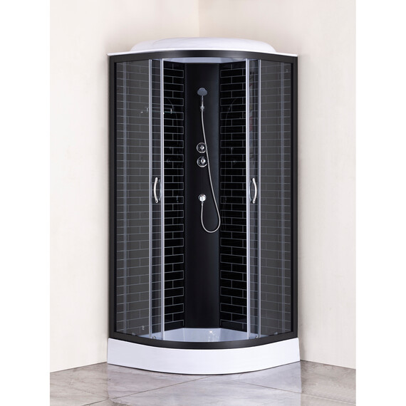 Душевая кабина Loranto 80x80 см CS-6680-13GB 80, чёрный/прозрачное - фото 2