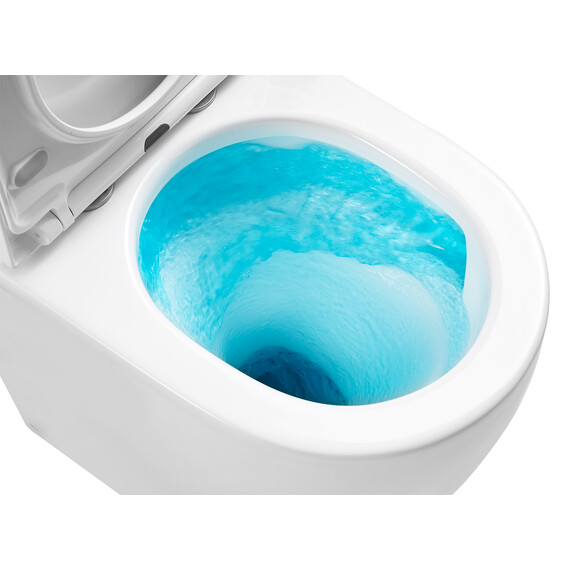 Унитаз-компакт безободковый Azario LEO TORNADO FLUSHING AZ-1253CT с тонкой крышкой микролифт (система смыва Торнадо) - фото 4