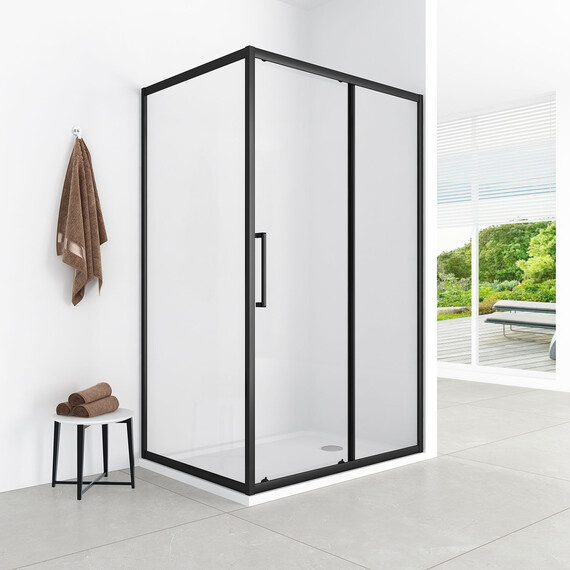 Душевое ограждение Loranto 120x80 см CS-AB02B-128, чёрный матовый/прозрачное - фото 6