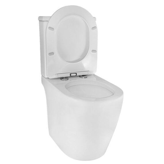 Унитаз-компакт безободковый Azario LEO TORNADO FLUSHING AZ-1253CT с тонкой крышкой микролифт (система смыва Торнадо) - фото 3