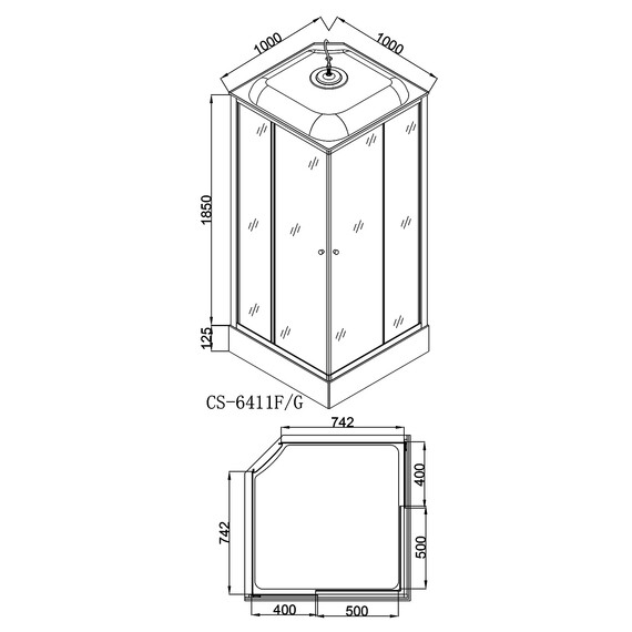 Душевая кабина Loranto 100х100 см CS-6411F, 100*100*215, сатин/матовое - фото 3