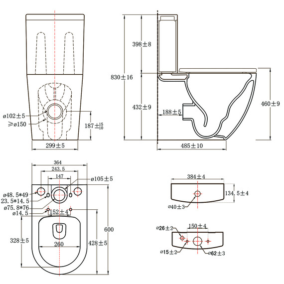 Унитаз-компакт безободковый Azario LUMA TORNADO FLUSHING AZ-1253ST с тонкой крышкой микролифт (система смыва Торнадо) - фото 9