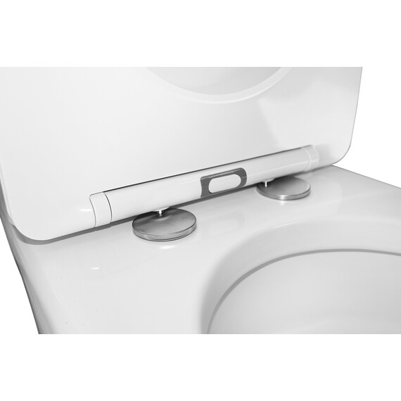 Унитаз-компакт безободковый Azario LEO TORNADO FLUSHING AZ-1253CT с тонкой крышкой микролифт (система смыва Торнадо) - фото 5