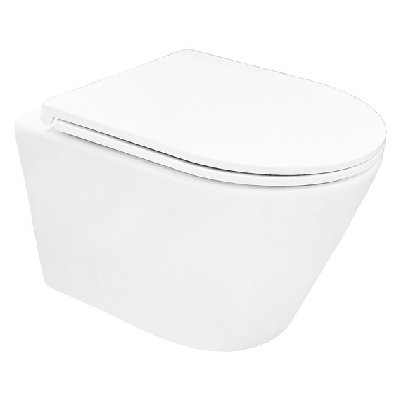 Унитаз подвесной безободковый Azario VELA AZ-2480 с тонкой крышкой микролифт (Система смыва торнадо) - фото 3