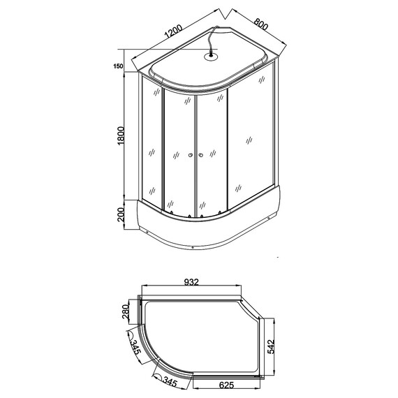 Душевая кабина Loranto 120x80 см CS-66120-20 R F, хром/матовое - фото 3