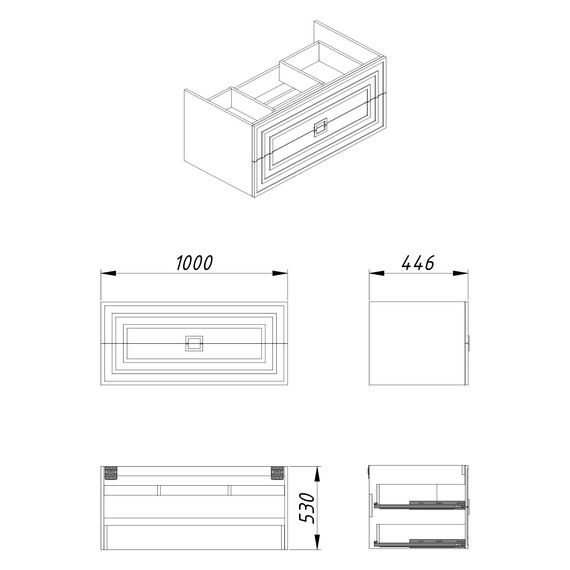 Тумба подвесная с раковиной Azario ARMARIO 100 см CS00096974 - фото 8