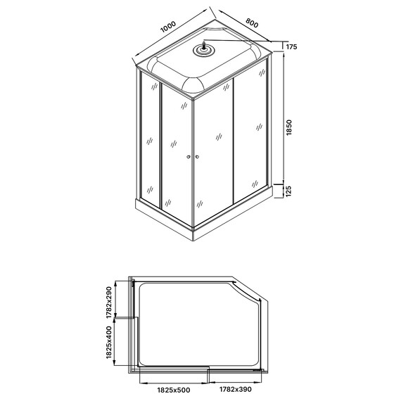 Душевая кабина Loranto 100х80 см CS-5180-13R F, сатин/матовое - фото 20