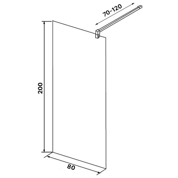 Душевая перегородка Loranto Walk-in 80 см CS-W04B-80 (стекло 8 мм) чёрный матовый/прозрачное - фото 7