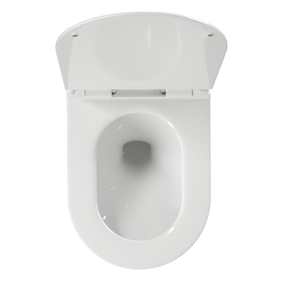 Унитаз подвесной безободковый Azario LUSTER AZ-2285 с тонкой крышкой микролифт (Система смыва торнадо) - фото 7