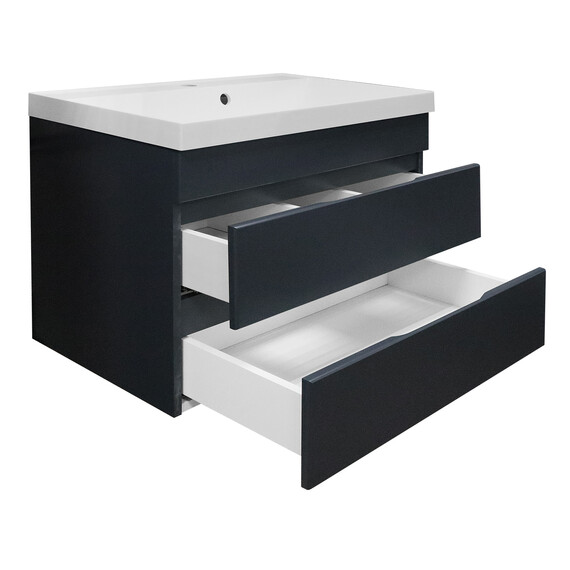 Тумба подвесная с раковиной Azario Эстима 70 см CS00094588, графит - фото 3