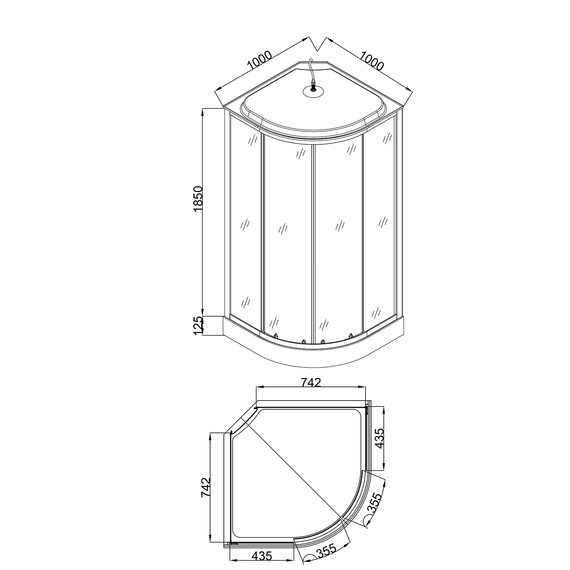 Душевая кабина Loranto 100х100 см CS-6610-13GB 100, чёрный/прозрачное - фото 3