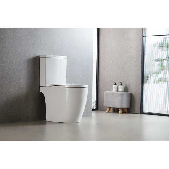 Унитаз-компакт безободковый Azario LEO TORNADO FLUSHING AZ-1253CT с тонкой крышкой микролифт (система смыва Торнадо) - фото 13