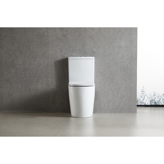 Унитаз-компакт безободковый Azario LEO TORNADO FLUSHING AZ-1253CT с тонкой крышкой микролифт (система смыва Торнадо) - фото 12