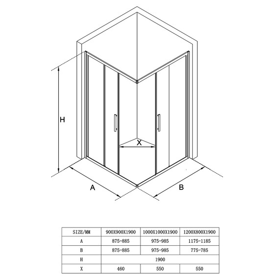 Душевое ограждение Loranto 120x80 см CS-AB01GG-128, серый матовый/прозрачное - фото 6