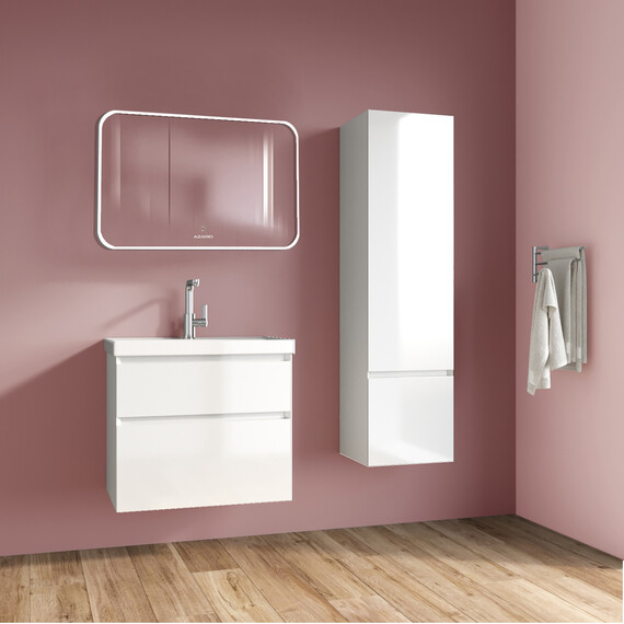 Тумба подвесная с раковиной Azario Velluto 100 см CS00097538, белый матовый - фото 11