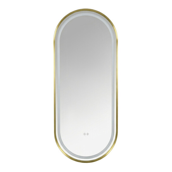 Зеркало Azario Блейк 50 см АZ-LED011625 (подсветка, подогрев и сенсорный выключатель) золото матовое - фото 4