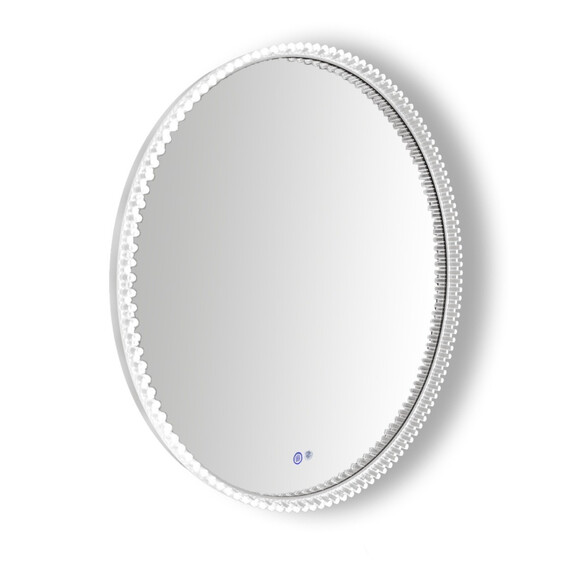 Зеркало Azario Лайвли 80 см АZ-LED012125 (подсветка, подогрев и сенсорный выключатель) белый матовый - фото 