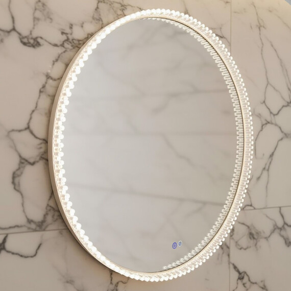 Зеркало Azario Лайвли 80 см АZ-LED012125 (подсветка, подогрев и сенсорный выключатель) белый матовый - фото 2