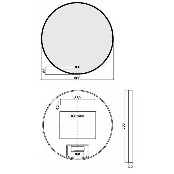 Зеркало Azario Лайвли 80 см АZ-LED012125 (подсветка, подогрев и сенсорный выключатель) белый матовый - фото 5
