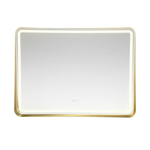 Зеркало Azario Энтони 100 см АZ-LED012925 (подсветка, подогрев и сенсорный выключатель) золото матовое - фото 2
