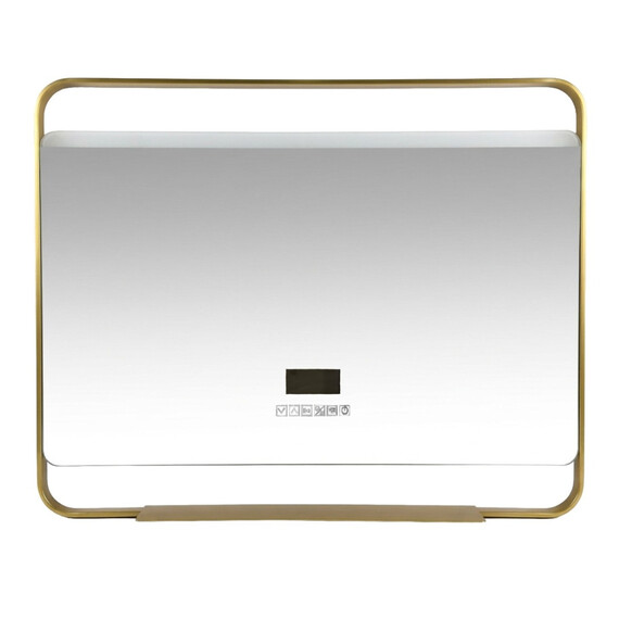 Зеркало Azario Дарья 100 см АZ-LED013825 (подсветка, bluetooth, подогрев и сенсорный выключатель) золото матовое - фото 