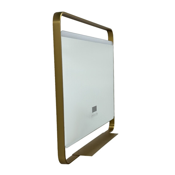 Зеркало Azario Дарья 100 см АZ-LED013825 (подсветка, bluetooth, подогрев и сенсорный выключатель) золото матовое - фото 2