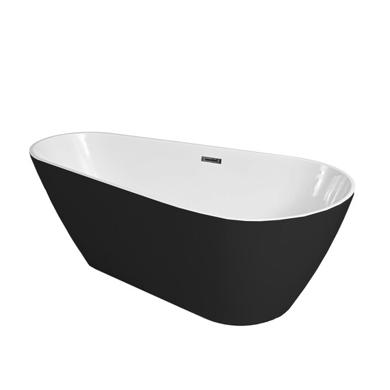 Ванна отдельностоящая Grossman Fly 170x80 см GR-1102MB, черный матовый, Размер - мм: 1700x800 - фото 3