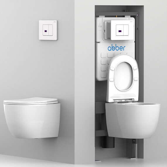 Кнопка смыва сенсорная Abber AC0122SMB, чёрный матовый - фото 4