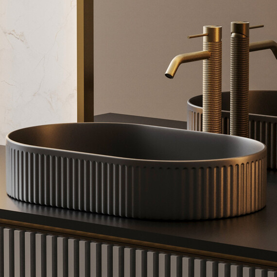 Раковина-чаша Abber Bequem 57 см AC2116MB, чёрный матовый - фото 5