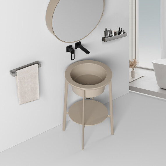 Раковина с консолью Abber Bequem 50 см AC2130MK, хаки матовый - фото 3