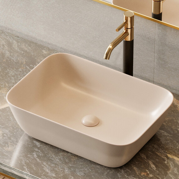 Раковина-чаша Abber Rechteck 46 см AC2200MBE, светло-бежевый матовый - фото 7